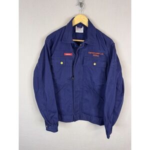 Kansas Luxe Mens Navy Blue Workwear Jacket Agrarprodukt Rüting Vintage Small